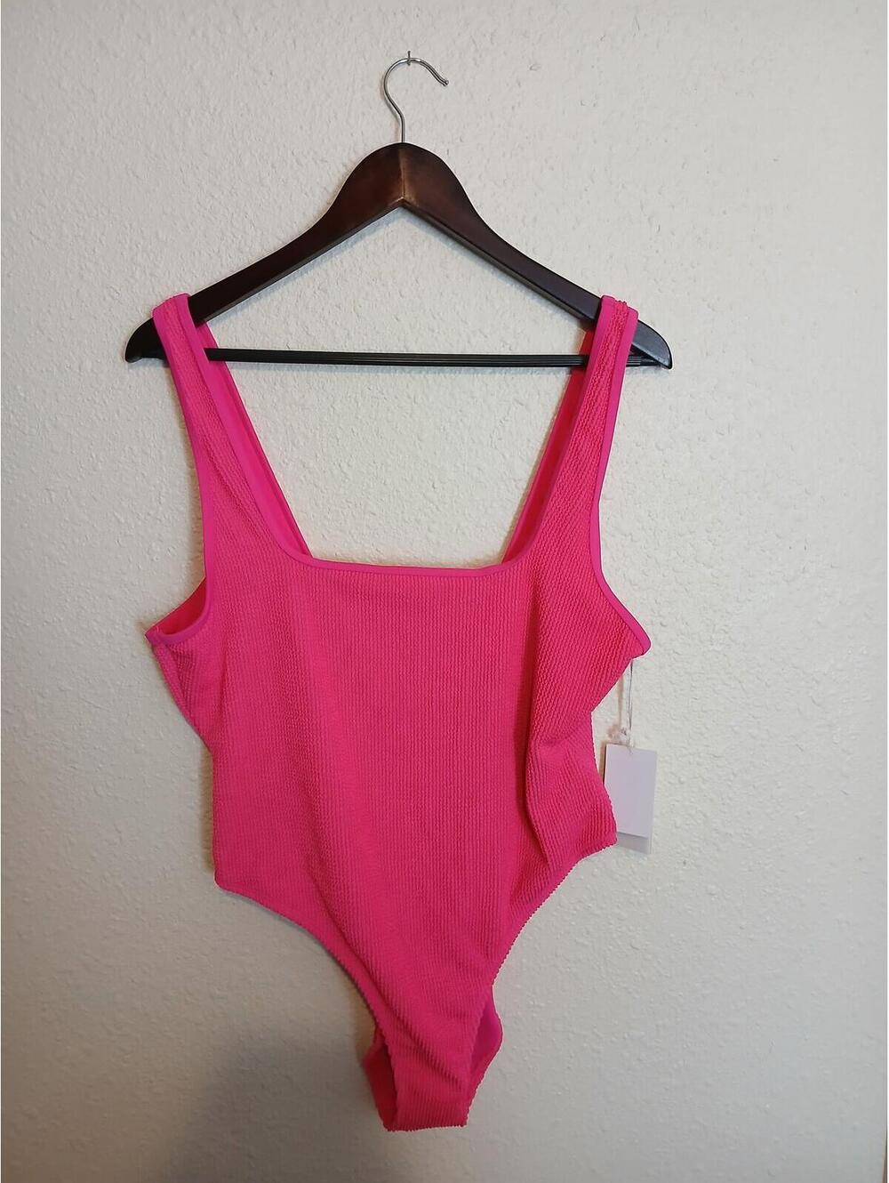 Good American Pink Glow Textured Bodysuit 2XL/3XL